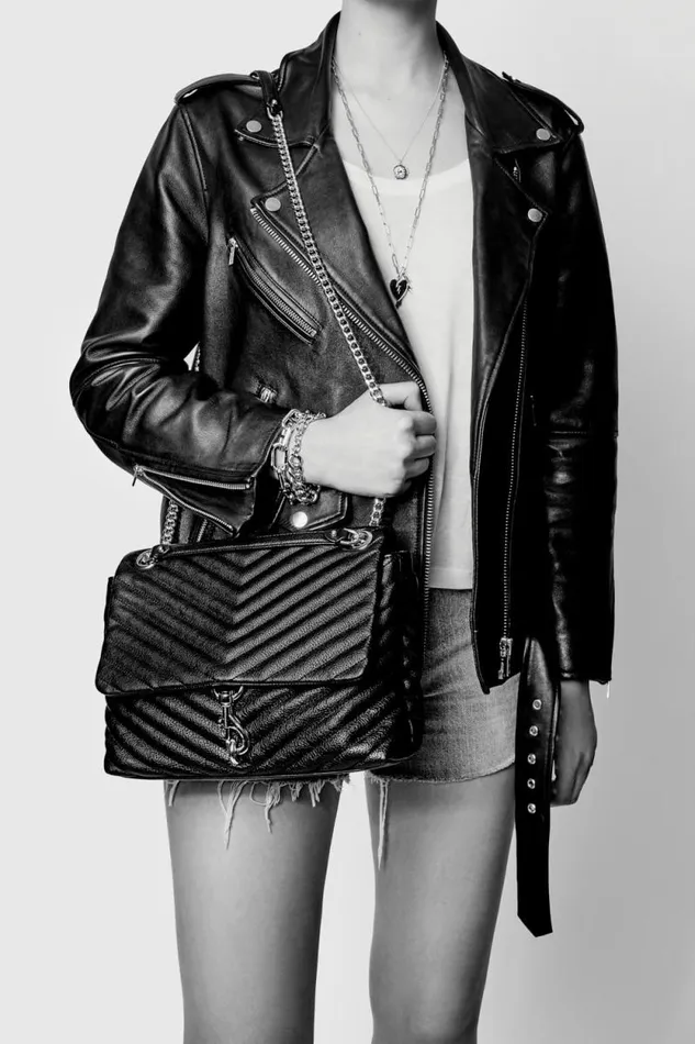 Rebecca Minkoff Shoulder Bags Edie Flap Shoulder Bag Blackblack Shellac 8211 Handbags