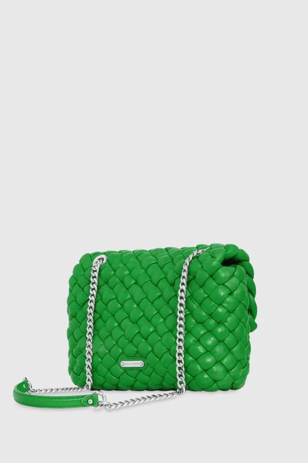 Rebecca Minkoff Shoulder Bags Edie Woven Shoulder Bag Acid Greensilver 8211 Handbags