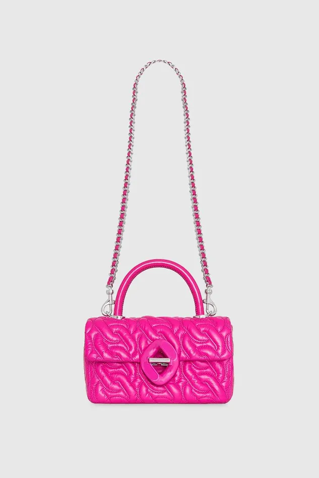 Rebecca Minkoff Top Handle Bags Top Handle Crossbody With Chain Quilt Cosmicsilver 8211 Handbags