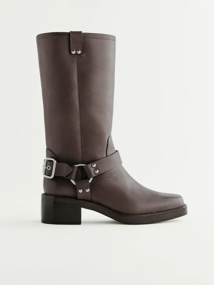 Reformation Boots Francesca Moto Boot Distressed Brown 8211 Women
