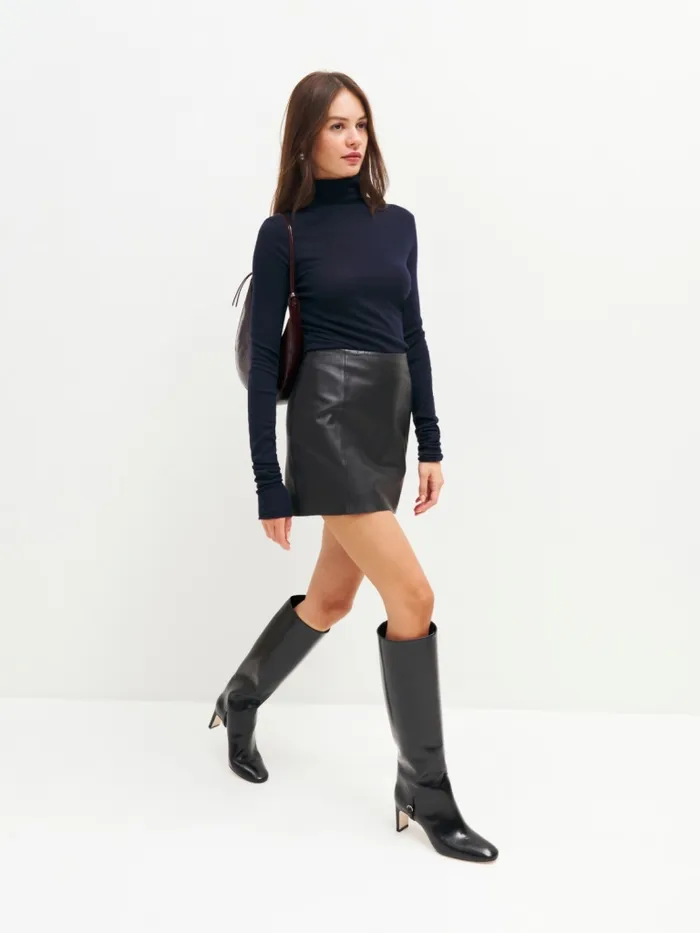 Reformation Boots Gaelle Knee Boot Black Leather 8211 Women Reformation Boots Gaelle Knee Boot Black Leather 8211 Women