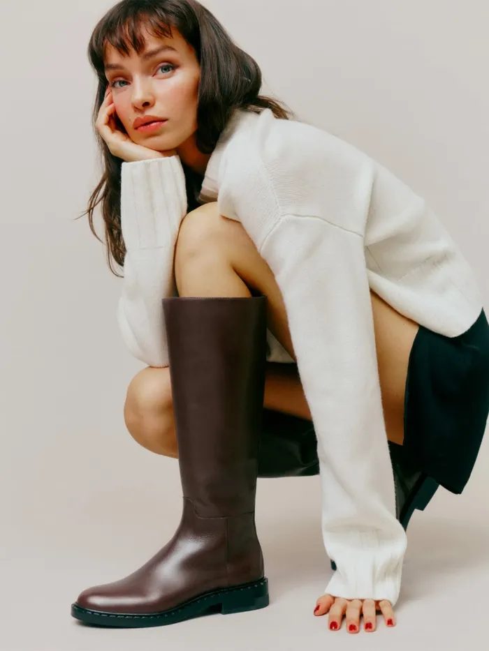 Reformation Boots Nancy Knee Boot Espresso Leather 8211 Women