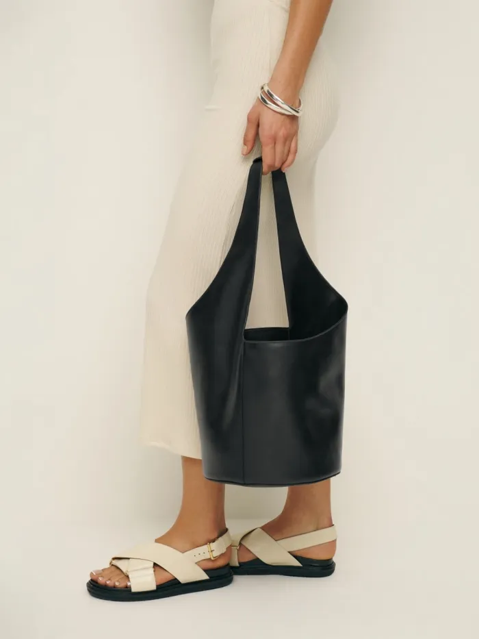 Reformation Bucket Bags Medium Silvana Bucket Bag Black Mirum Vegan Leather 8211 Women Reformation Bucket Bags Medium Silvana Bucket Bag Black Mirum Vegan Leather 8211 Women