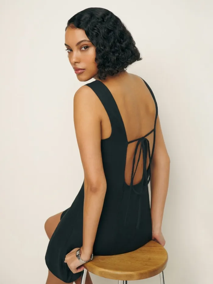 Reformation Dresses Amorette Linen Dress Black 8211 Women