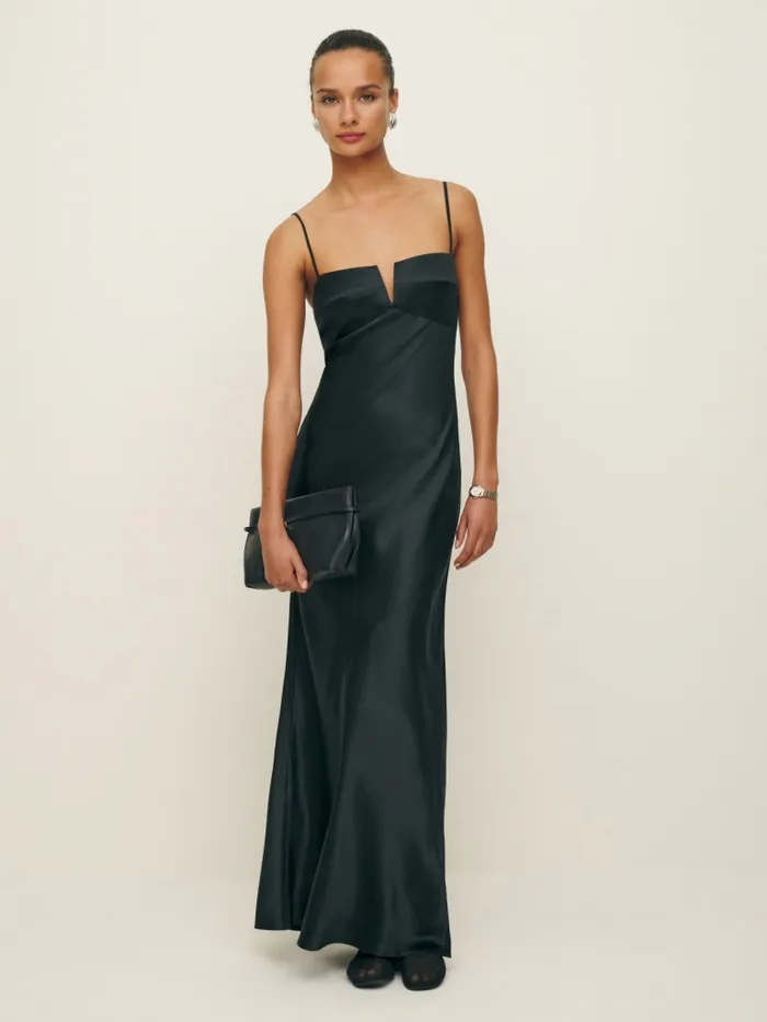 Reformation Dresses Brie Silk Dress Black 8211 Women