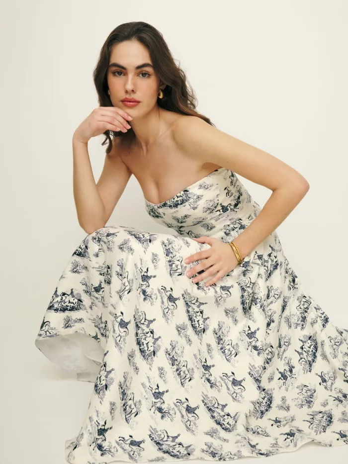 Reformation Dresses Grazi Linen Dress Toile 8211 Women