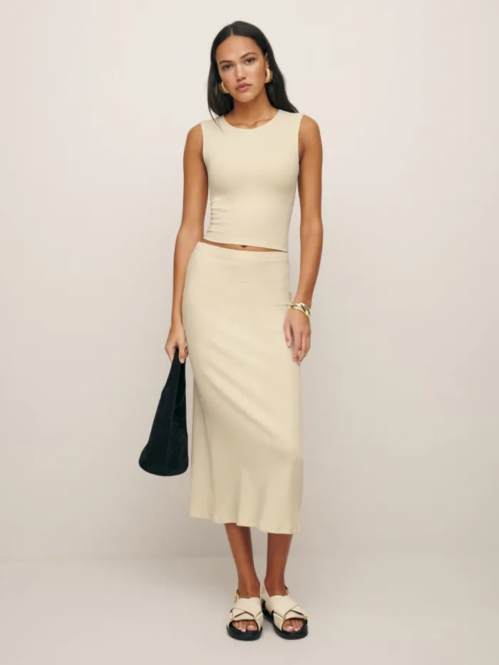 Reformation Dresses Hays Knit Two Piece Bone 8211 Women Reformation Dresses Hays Knit Two Piece Bone 8211 Women