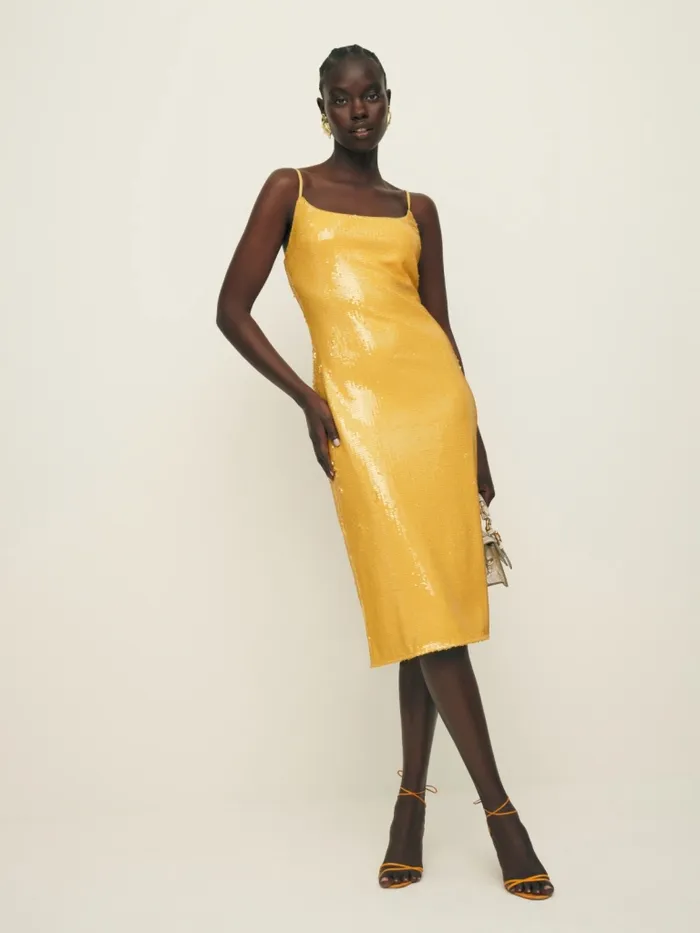 Reformation Dresses Mariska Dress Ochre 8211 Women Reformation Dresses Mariska Dress Ochre 8211 Women