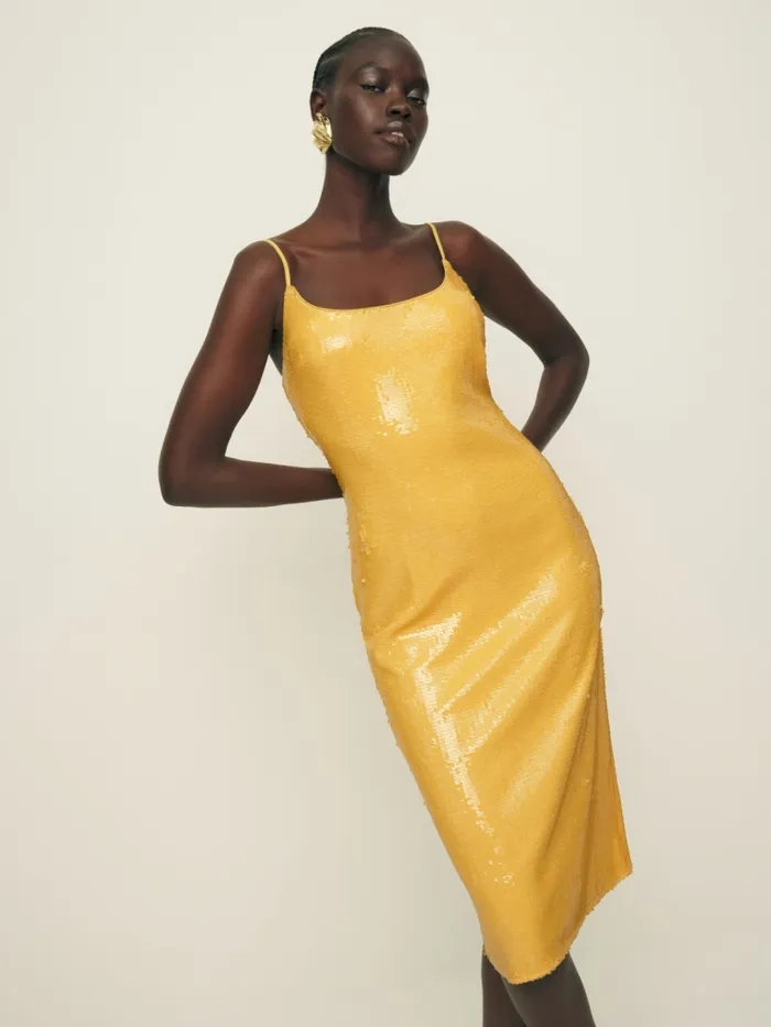Reformation Dresses Mariska Dress Ochre 8211 Women Reformation Dresses Mariska Dress Ochre 8211 Women