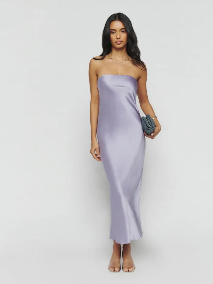 Reformation Dresses Petites Joana Silk Dress Aura 8211 Women Reformation Dresses Petites Joana Silk Dress Aura 8211 Women
