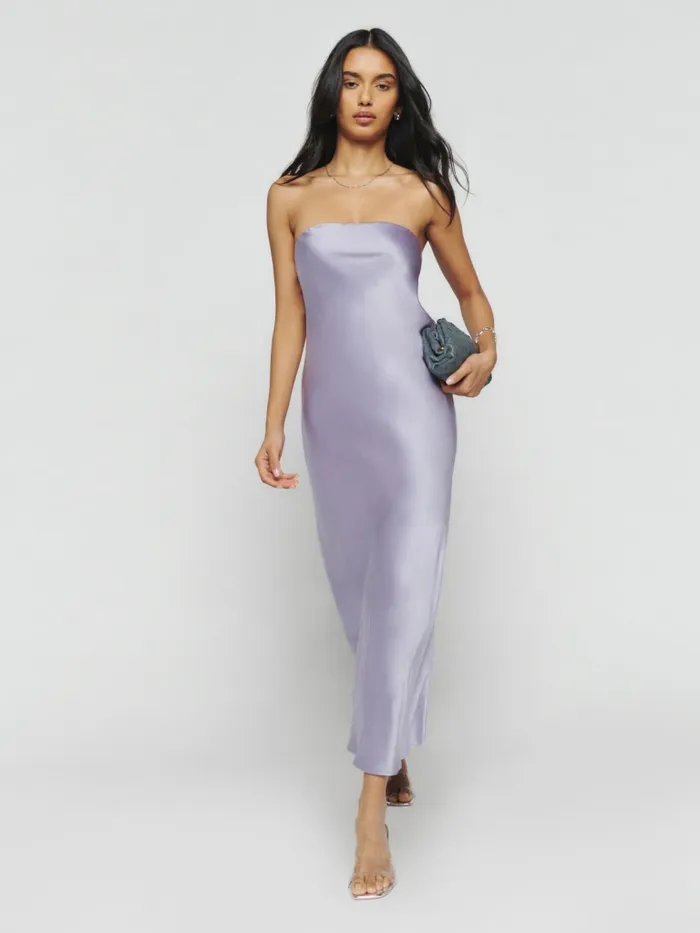 Reformation Dresses Petites Joana Silk Dress Aura 8211 Women Reformation Dresses Petites Joana Silk Dress Aura 8211 Women