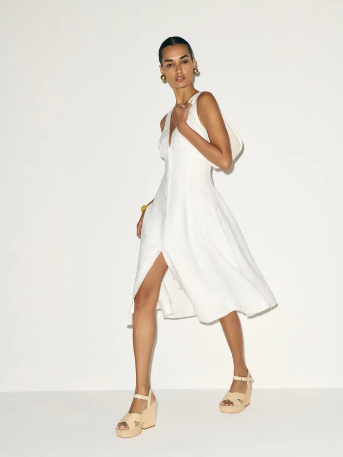 Reformation Dresses Petites Sebastien Linen Dress White 8211 Women Reformation Dresses Petites Sebastien Linen Dress White 8211 Women