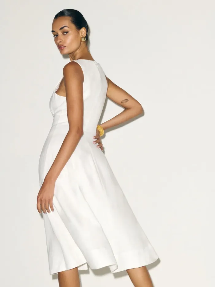 Reformation Dresses Petites Sebastien Linen Dress White 8211 Women Reformation Dresses Petites Sebastien Linen Dress White 8211 Women