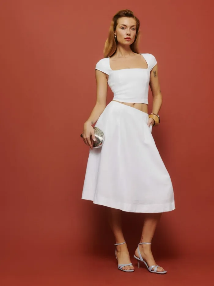 Reformation Dresses Savannah Linen Two Piece White 8211 Women