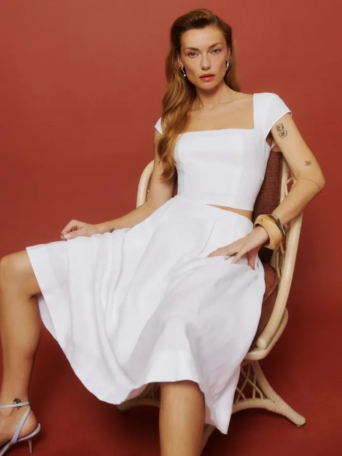 Reformation Dresses Savannah Linen Two Piece White 8211 Women Reformation Dresses Savannah Linen Two Piece White 8211 Women