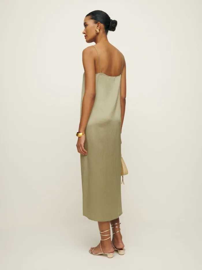 Reformation Dresses Yoshe Dress Cricket Crinkle 8211 Women