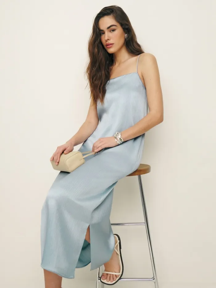 Reformation Dresses Yoshe Dress Mineral Crinkle 8211 Women