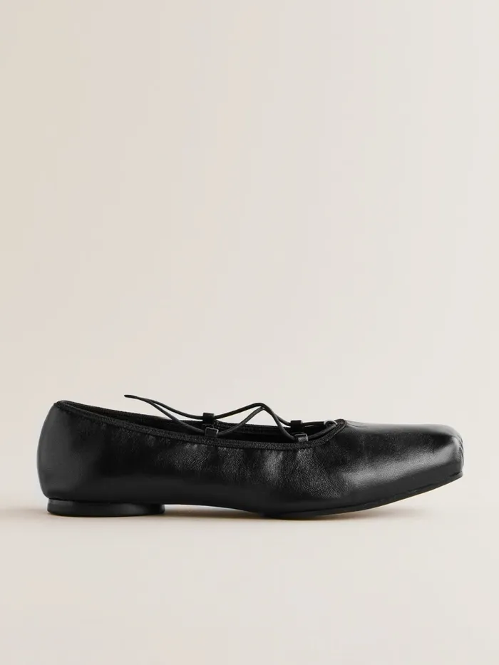 Reformation Flats Barbara Ballet Flat Black Leather 8211 Women Reformation Flats Barbara Ballet Flat Black Leather 8211 Women