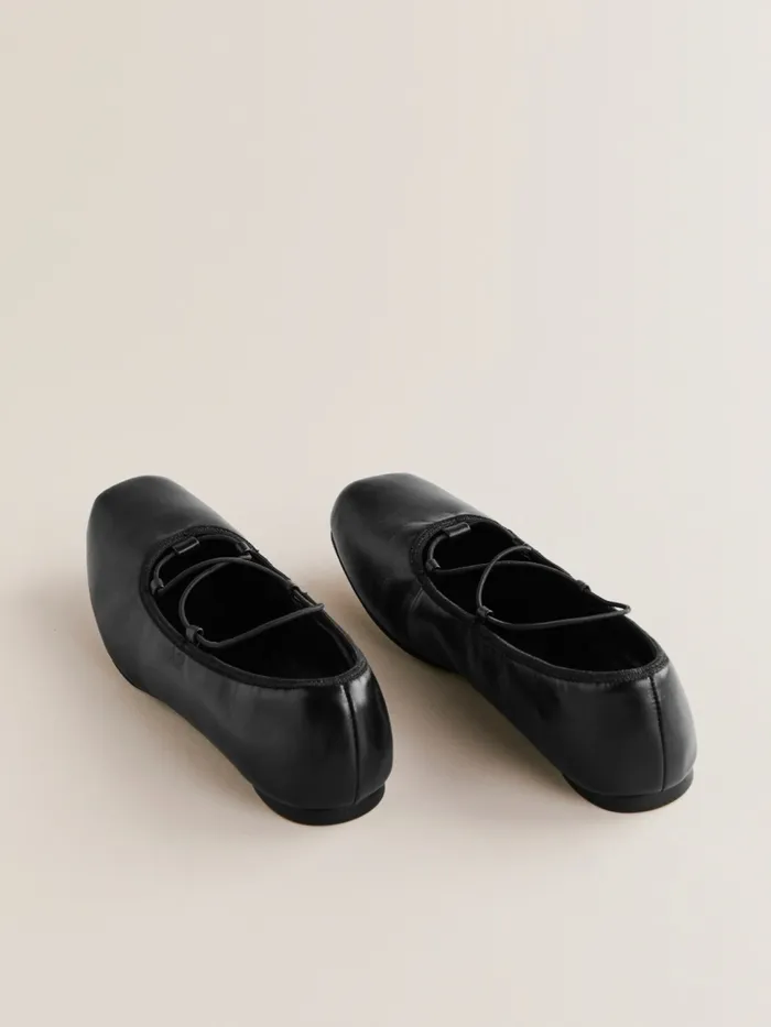 Reformation Flats Barbara Ballet Flat Black Leather 8211 Women Reformation Flats Barbara Ballet Flat Black Leather 8211 Women