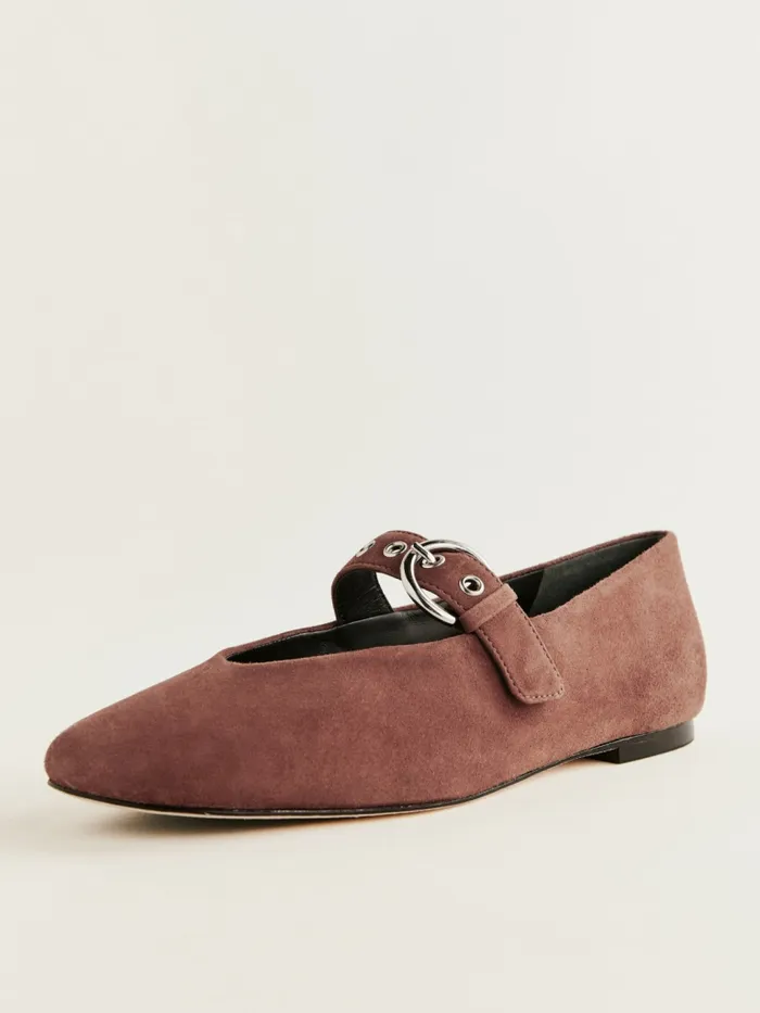 Reformation Flats Bethany Ballet Flat Walnut Suede 8211 Women Reformation Flats Bethany Ballet Flat Walnut Suede 8211 Women