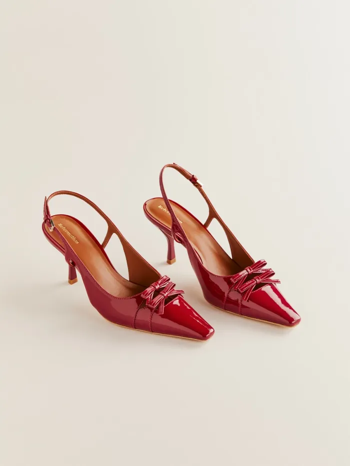 Reformation Heels Noreen Slingback Pump Scarlet Patent 8211 Women Reformation Heels Noreen Slingback Pump Scarlet Patent 8211 Women