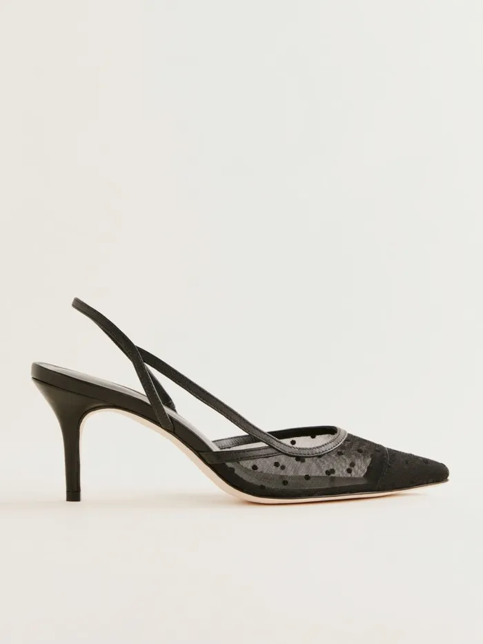 Reformation Heels Whitnee Slingback Heels Black Dot 8211 Women