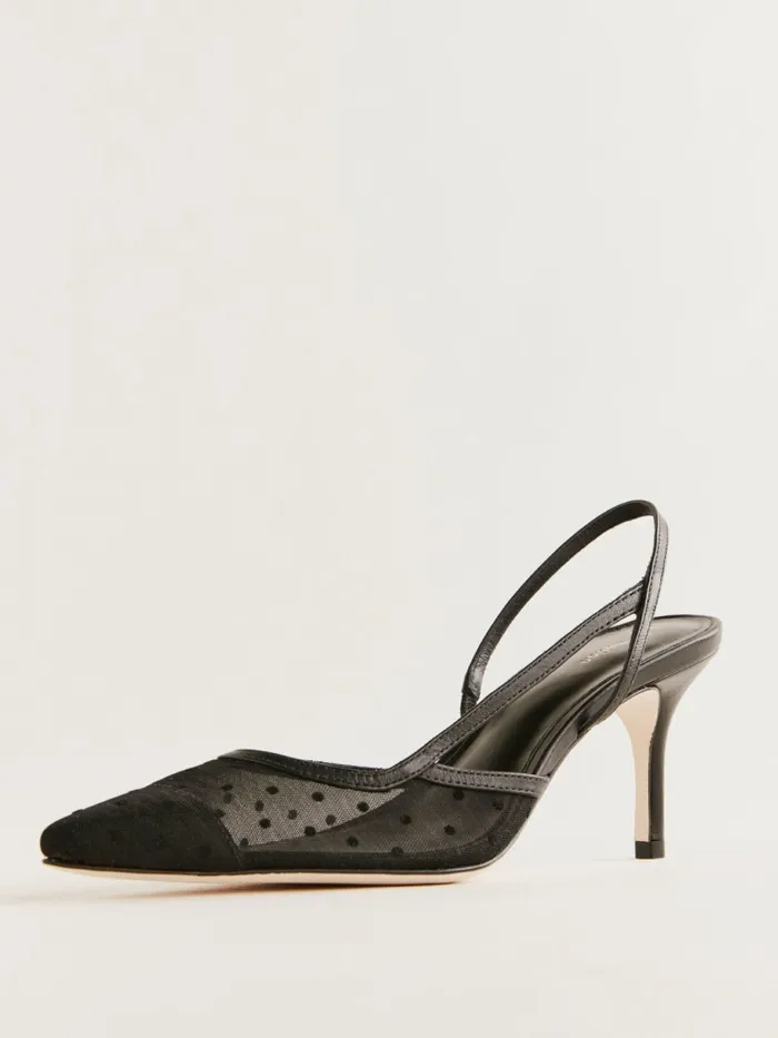 Reformation Heels Whitnee Slingback Heels Black Dot 8211 Women Reformation Heels Whitnee Slingback Heels Black Dot 8211 Women