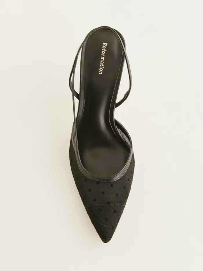 Reformation Heels Whitnee Slingback Heels Black Dot 8211 Women Reformation Heels Whitnee Slingback Heels Black Dot 8211 Women