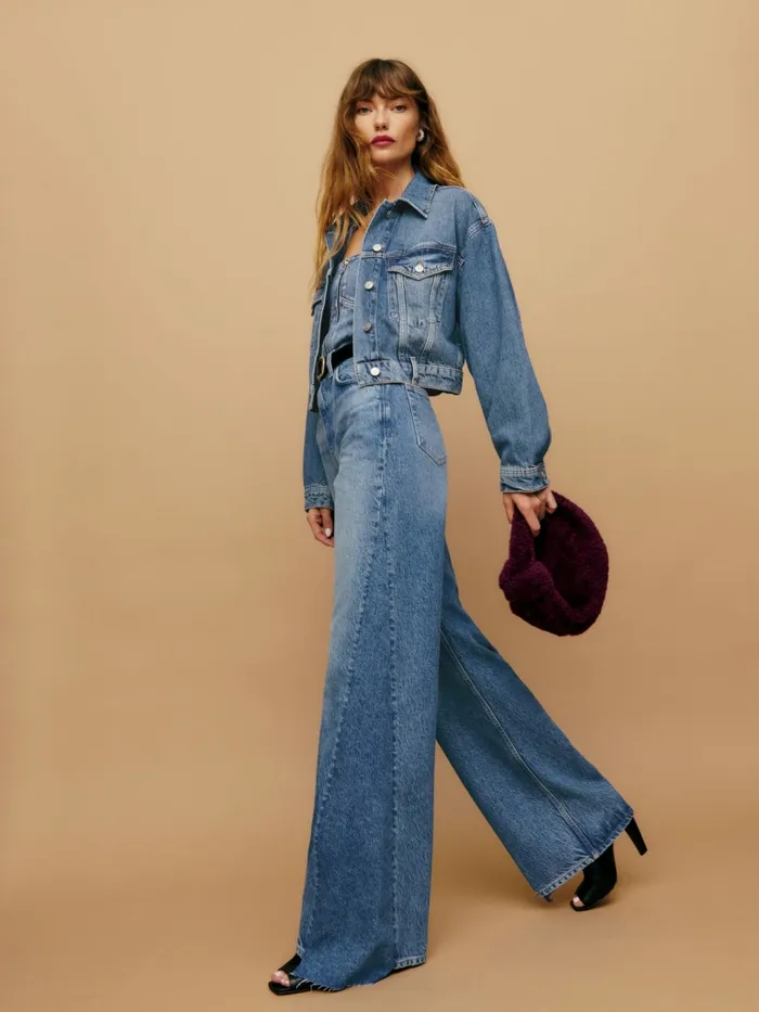 Reformation Jeans Cary High Rise Slouchy Wide Leg Jeans Colorado Reworked 8211 Women