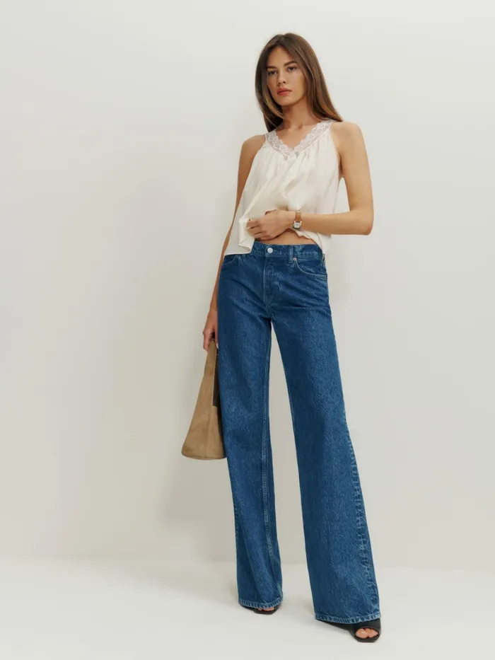 Reformation Jeans Cary Low Rise Slouchy Wide Leg Jeans Cleary 8211 Women