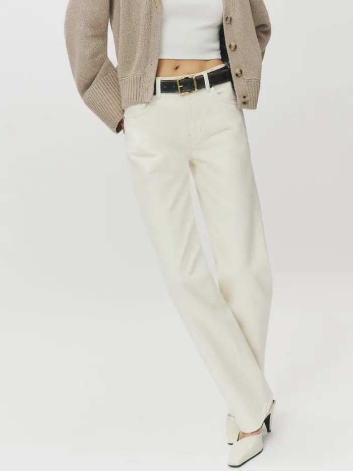 Reformation Jeans Val 90s Mid Rise Straight Jeans Fior Di Latte 8211 Women Reformation Jeans Val 90s Mid Rise Straight Jeans Fior Di Latte 8211 Women