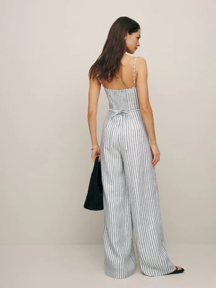 Reformation Jumpsuits Petites Ciara Linen Jumpsuit Antibes Stripe 8211 Women Reformation Jumpsuits Petites Ciara Linen Jumpsuit Antibes Stripe 8211 Women