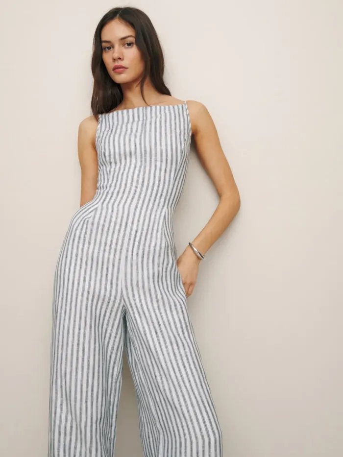 Reformation Jumpsuits Petites Ciara Linen Jumpsuit Antibes Stripe 8211 Women Reformation Jumpsuits Petites Ciara Linen Jumpsuit Antibes Stripe 8211 Women