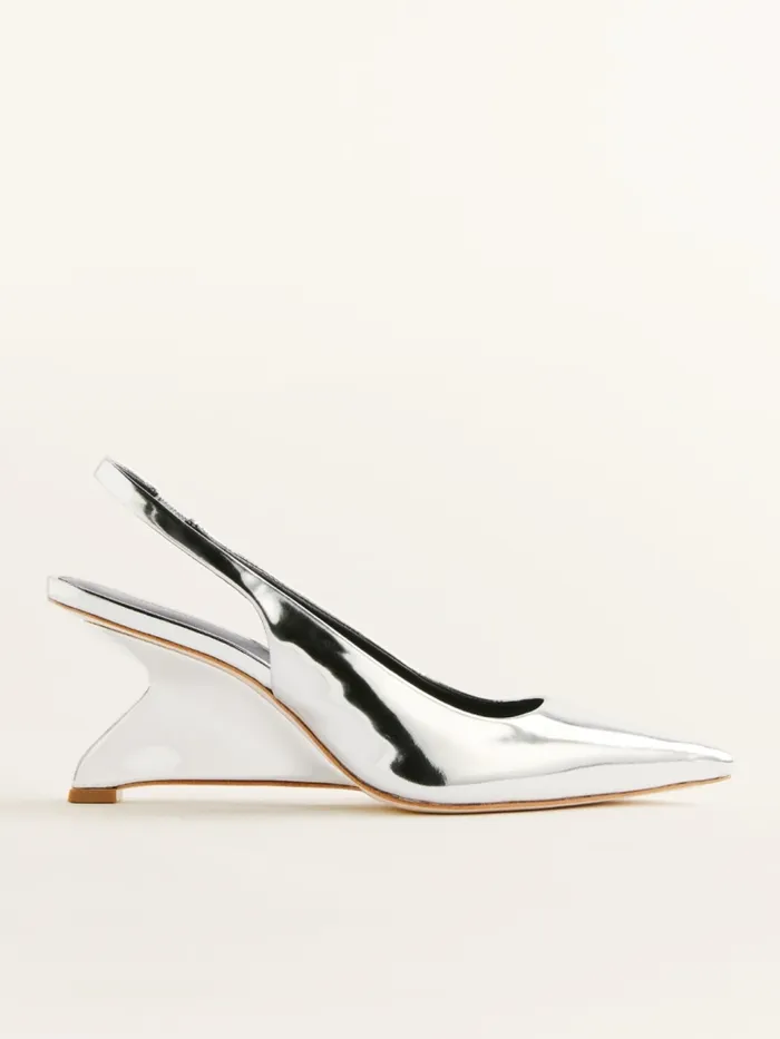 Reformation Occasion Shoes Westlyn Closed Toe Wedge Mirror Metallic 8211 Women Reformation Occasion Shoes Westlyn Closed Toe Wedge Mirror Metallic 8211 Women