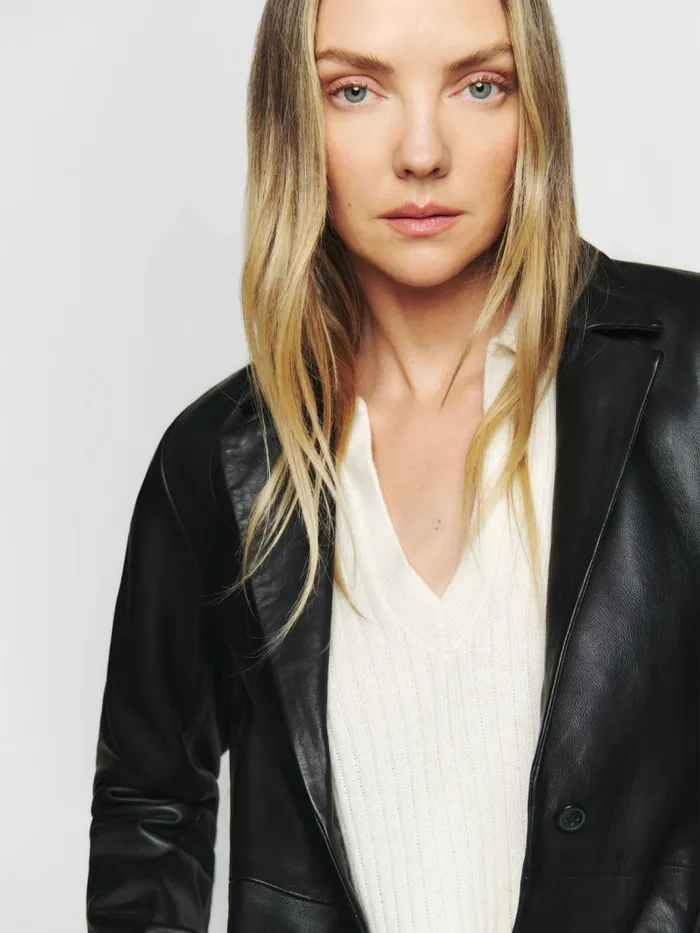 Reformation Outerwear Veda Crosby 90s Longline Leather Blazer Black 8211 Women Reformation Outerwear Veda Crosby 90s Longline Leather Blazer Black 8211 Women