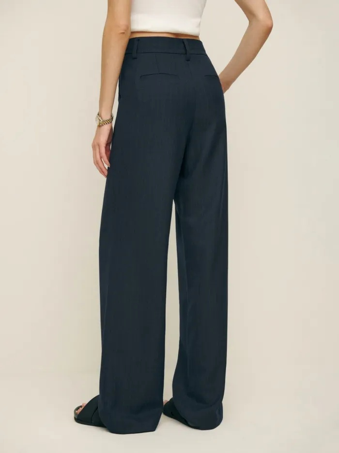 Reformation Pants Alex Pant Navy Stripe 8211 Women