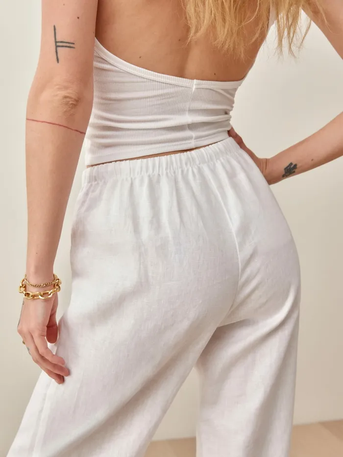 Reformation Pants Petites Olina Linen Pant White 8211 Women Reformation Pants Petites Olina Linen Pant White 8211 Women