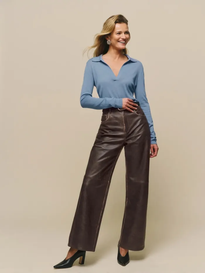 Reformation Pants Veda Kennedy Wide Leg Leather Pant Pit Stop 8211 Women