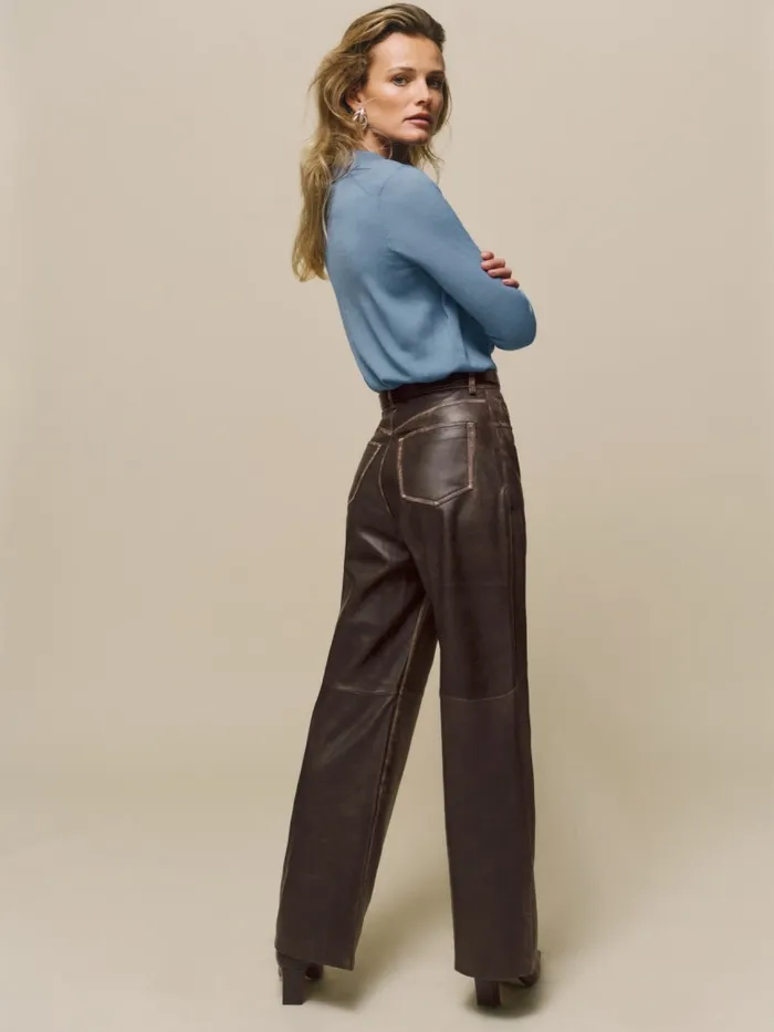 Reformation Pants Veda Kennedy Wide Leg Leather Pant Pit Stop 8211 Women
