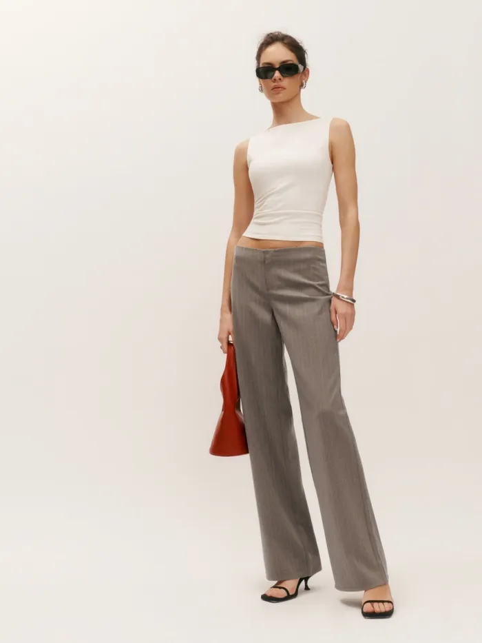 Reformation Pants Vida Low Rise Pant Porcini 8211 Women