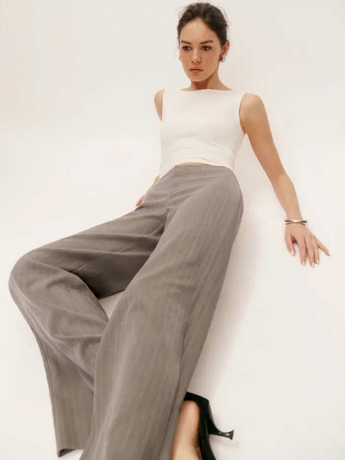 Reformation Pants Vida Low Rise Pant Porcini 8211 Women