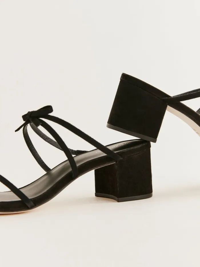 Reformation Sandals Elodie Block Heeled Sandal Black Suede 8211 Women Reformation Sandals Elodie Block Heeled Sandal Black Suede 8211 Women