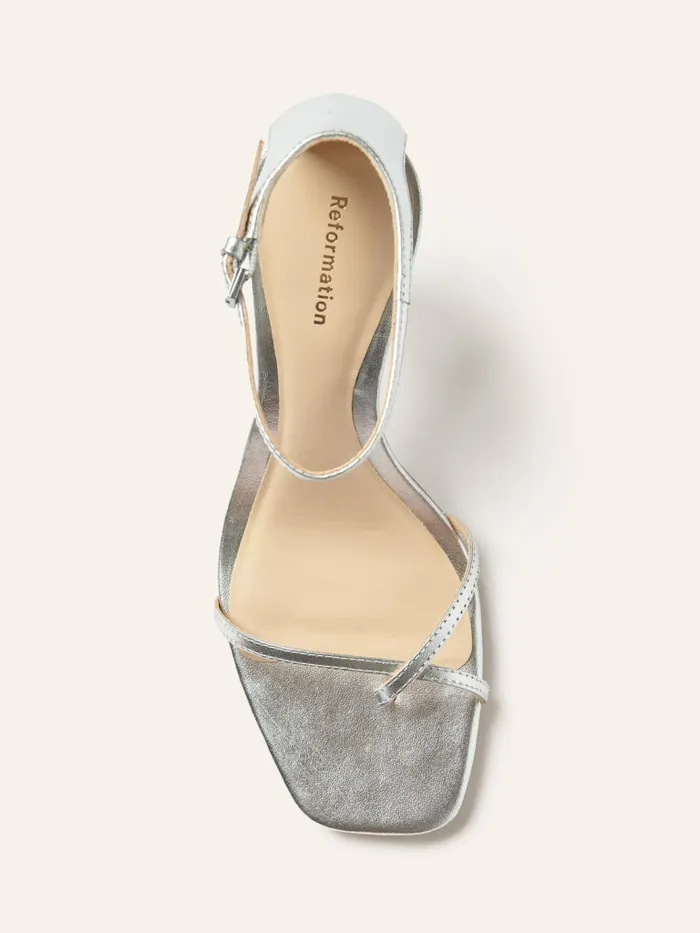 Reformation Sandals Gigi Strappy Mid Heel Sandal Silver 8211 Women Reformation Sandals Gigi Strappy Mid Heel Sandal Silver 8211 Women