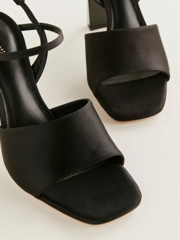 Reformation Sandals Grayson Heeled Sandal Black Satin 8211 Women Reformation Sandals Grayson Heeled Sandal Black Satin 8211 Women