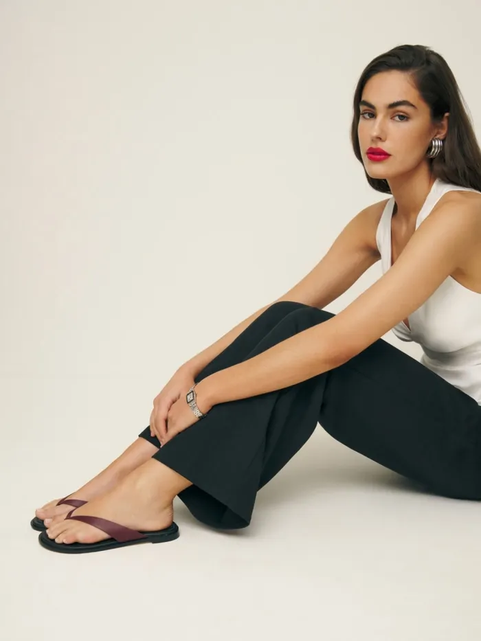 Reformation Sandals Jessie Thong Sandal Ruby Black 8211 Women
