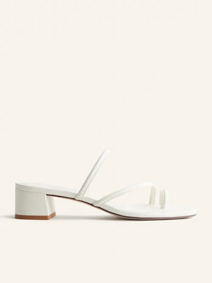 Reformation Sandals Meena Toe Ring Block Heel Sandal White 8211 Women