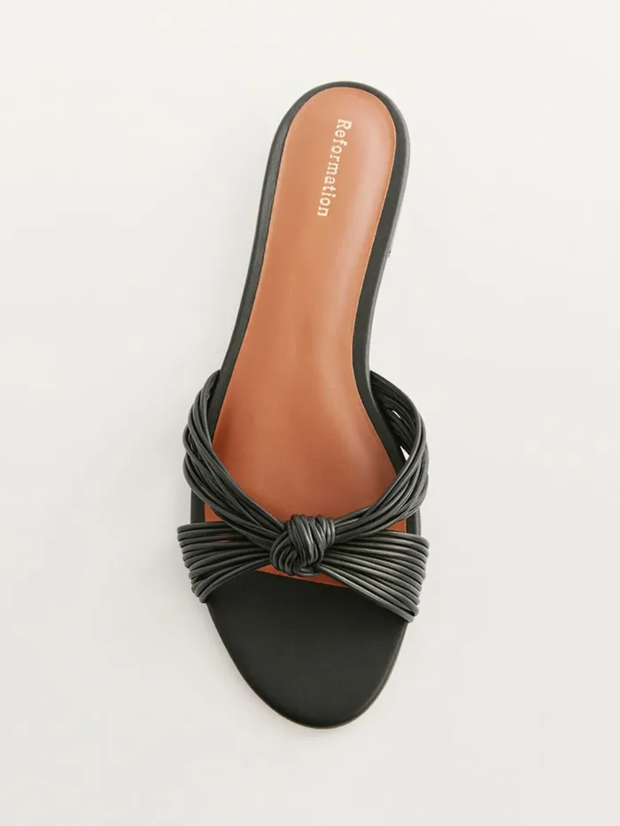 Reformation Sandals Peridot Mignon Knot Flat Sandal Black Leather 8211 Women Reformation Sandals Peridot Mignon Knot Flat Sandal Black Leather 8211 Women