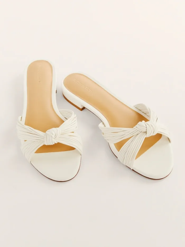 Reformation Sandals Peridot Mignon Knot Flat Sandal White 8211 Women Reformation Sandals Peridot Mignon Knot Flat Sandal White 8211 Women