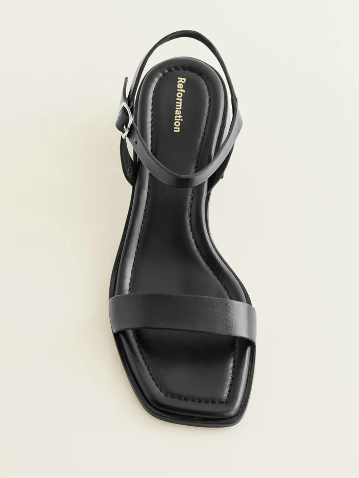 Reformation Sandals Stephanie Heeled Sandal Black Leather 8211 Women Reformation Sandals Stephanie Heeled Sandal Black Leather 8211 Women