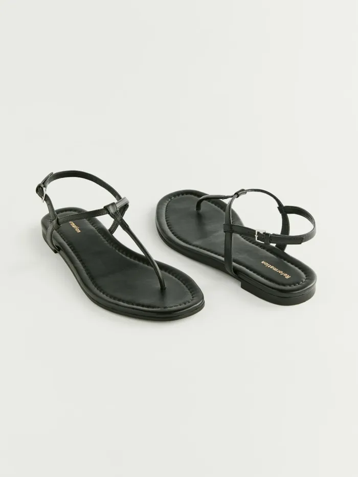 Reformation Sandals Thea Tstrap Flat Sandal Black Leather 8211 Women Reformation Sandals Thea Tstrap Flat Sandal Black Leather 8211 Women